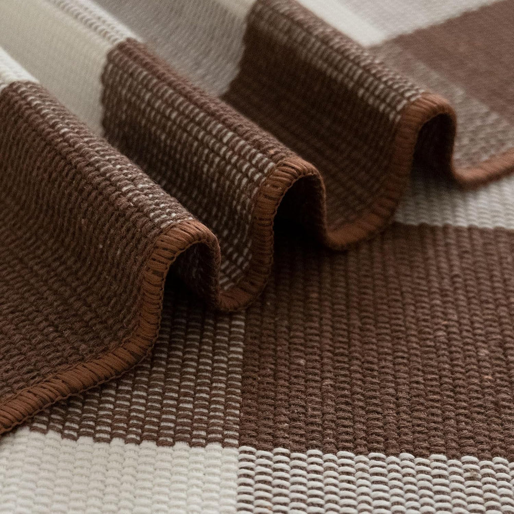 Fall Door Mat 3'x5'Brown and White Buffalo Plaid Rug Fall Front Porch...