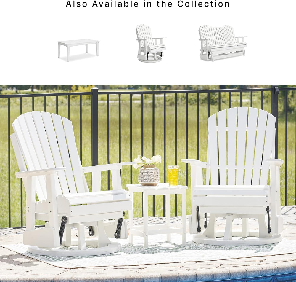 Signature Design by Ashley Outdoor Swivel Glider Adirondack Chair, White