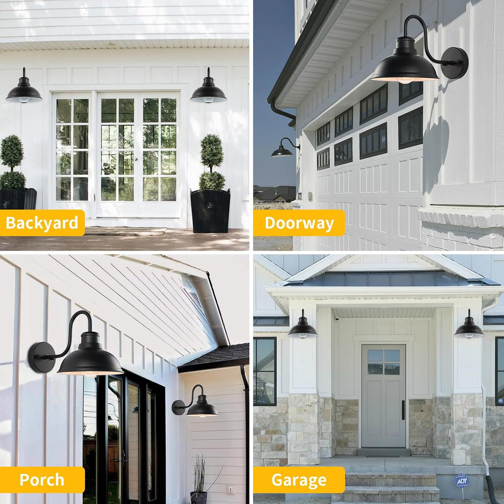 Barn Light Outdoor Wall Lights 8" Exterior Lighting Fixtures 2 Pack