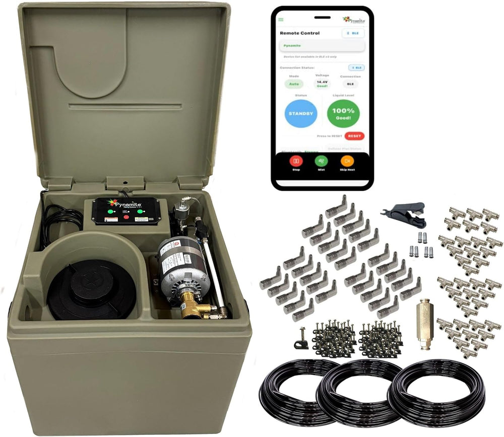 Mosquito Misting System Pynamite Wi-Fi/Bluetooth app & 30 Nozzle Kit