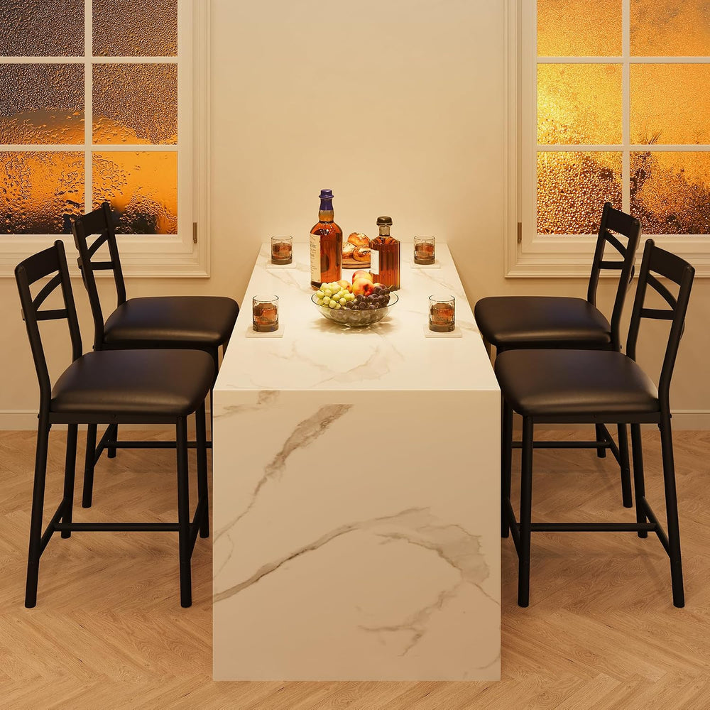 IDEALHOUSE 26" Bar Stools Set of 2, Counter Height Barstools with Back,B...