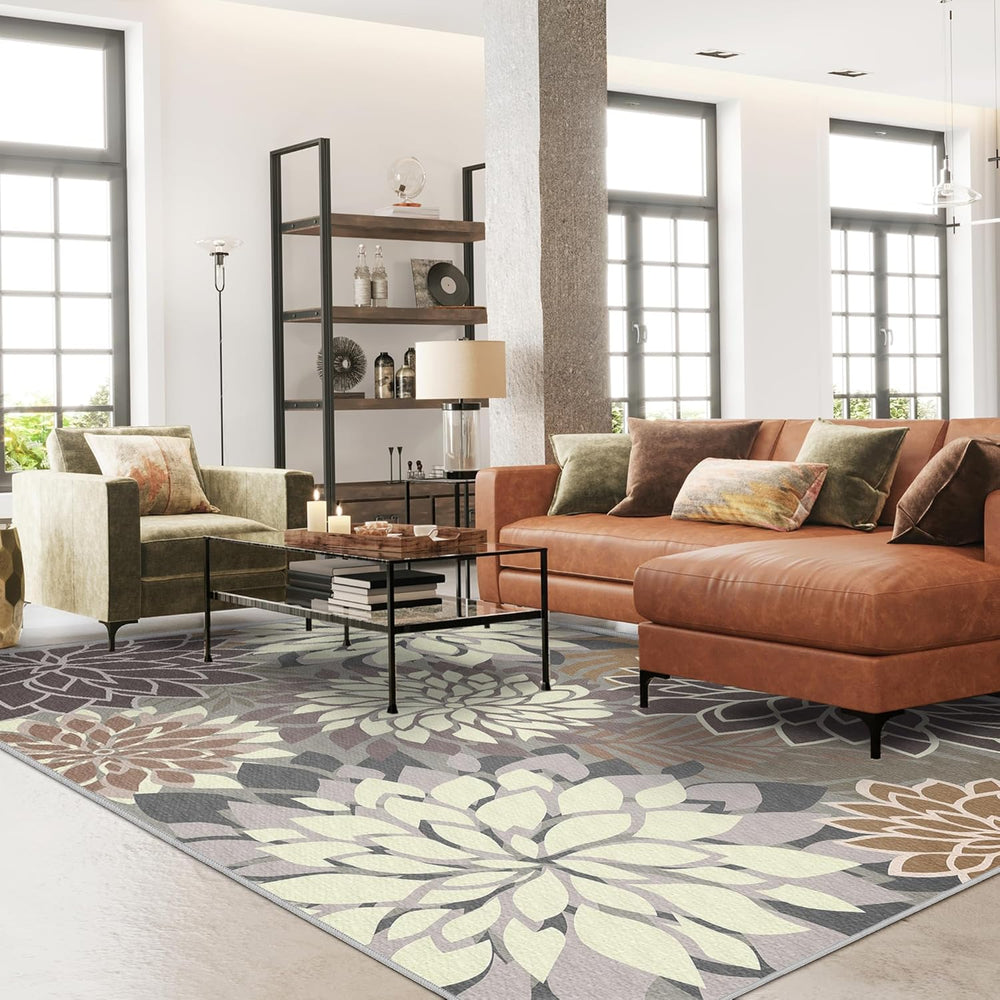 Arenarug Outdoor Rug Waterproof, Washable Patio Rug for Deck, 8x10, Taupe