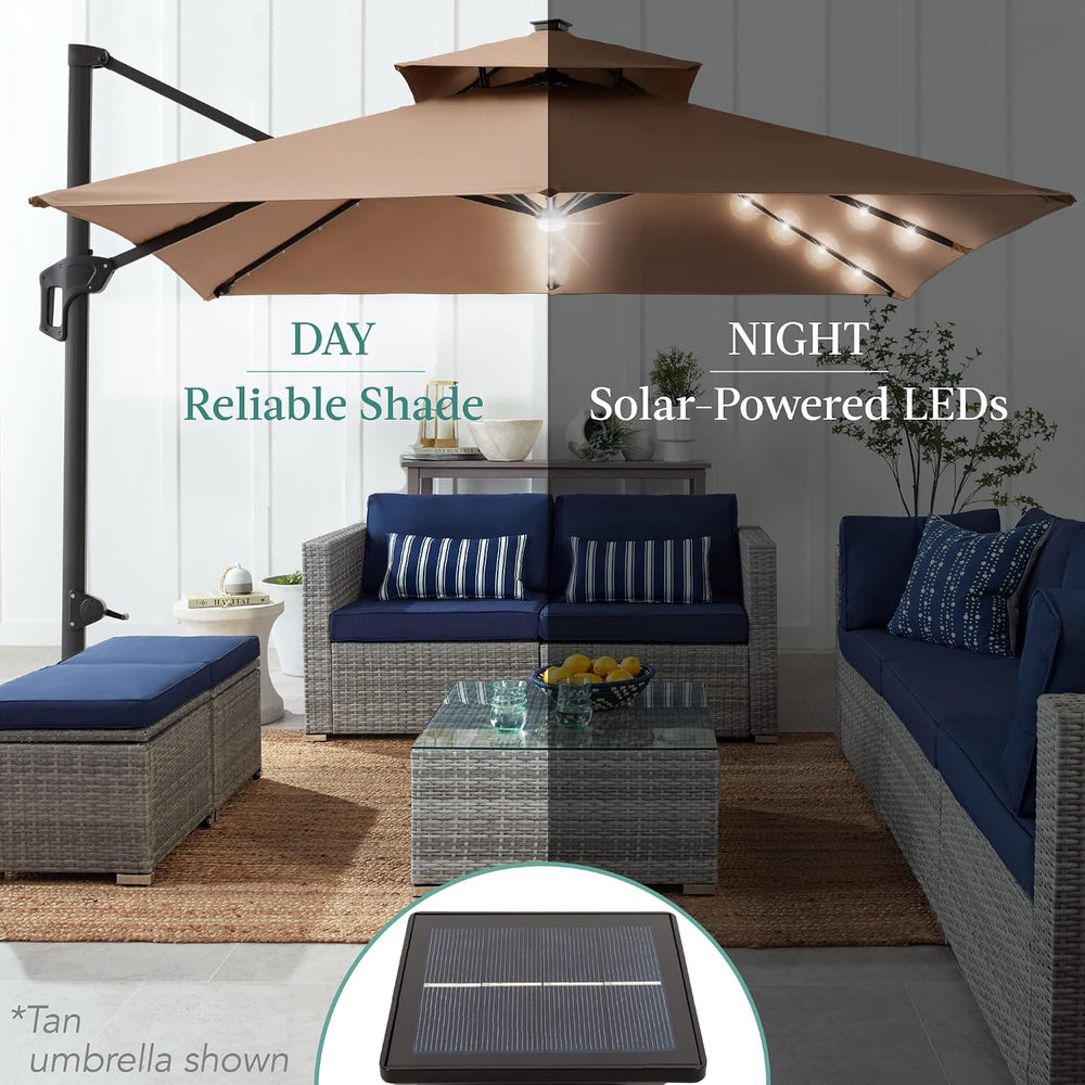 Best Choice Products 10x10ft Cantilever Patio Umbrella w/Base Included, Solar...