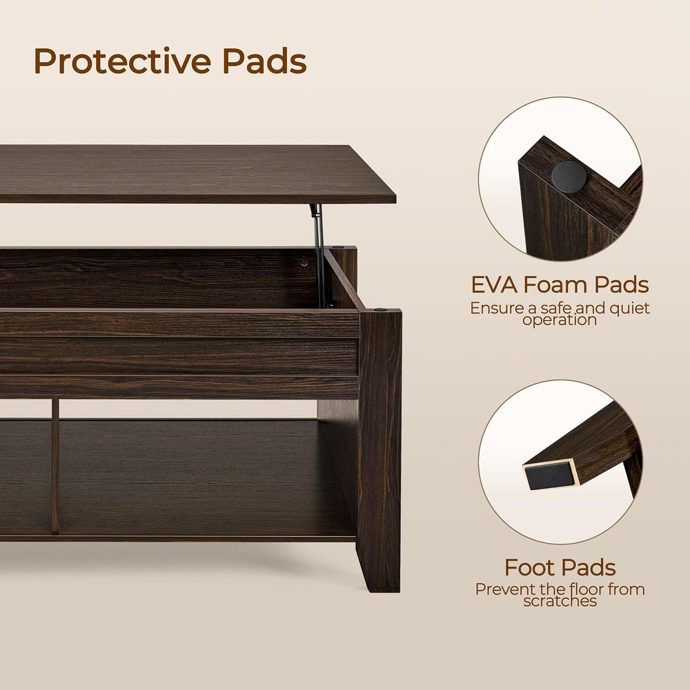 Yaheetech 39.5" Lift Top Coffee Table with Storage Shelf, Espresso