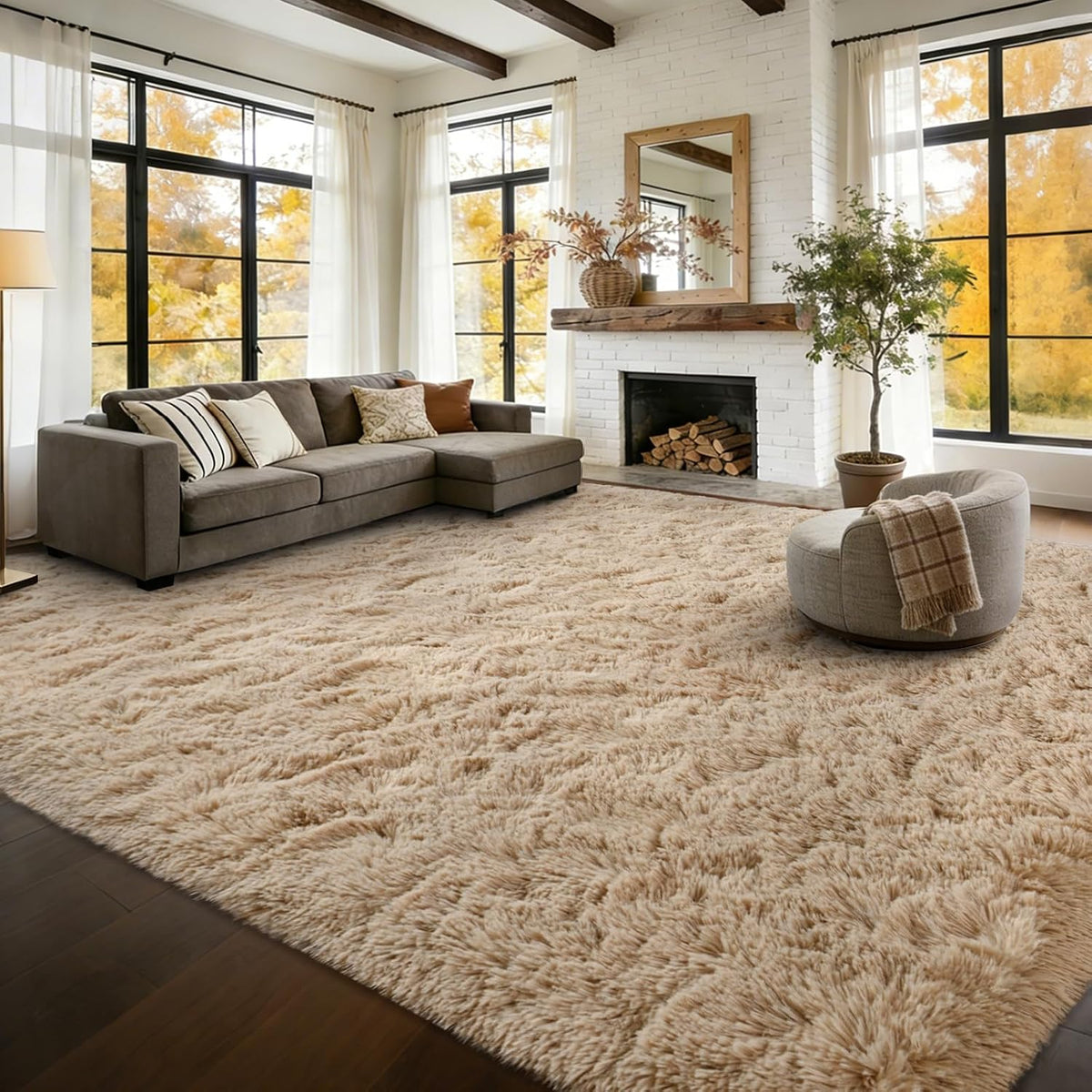 10x14 extra large fluffy shaggy area rugs non-slip, main product view