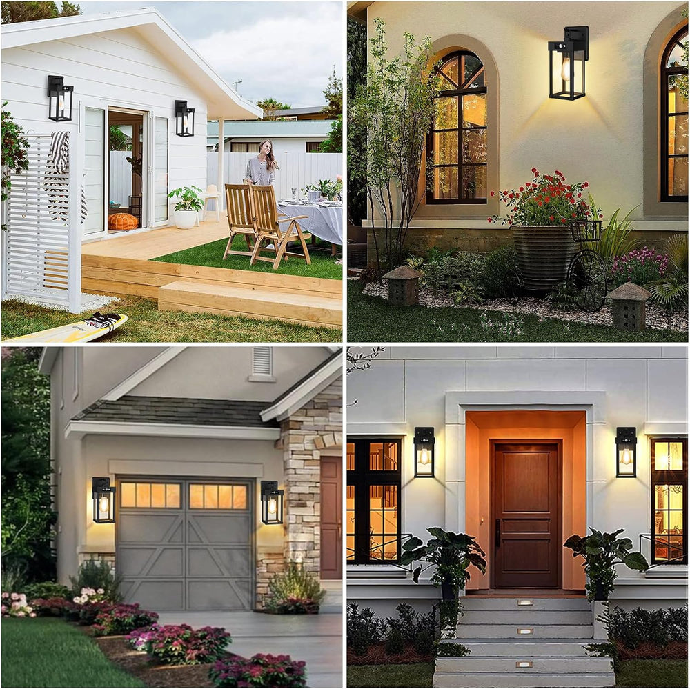 Auzev Outdoor Solar Wall Sconce Dusk to Dawn, Exterior Wall Light Fixture