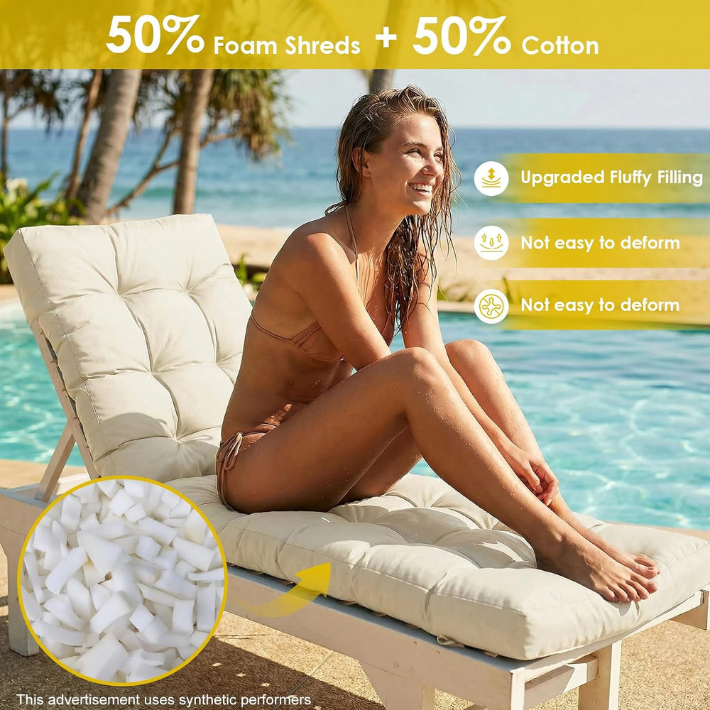 Yddsky Outdoor Chaise Lounge Chair Cushion,Lounge Chair Cushions Thickened wi...