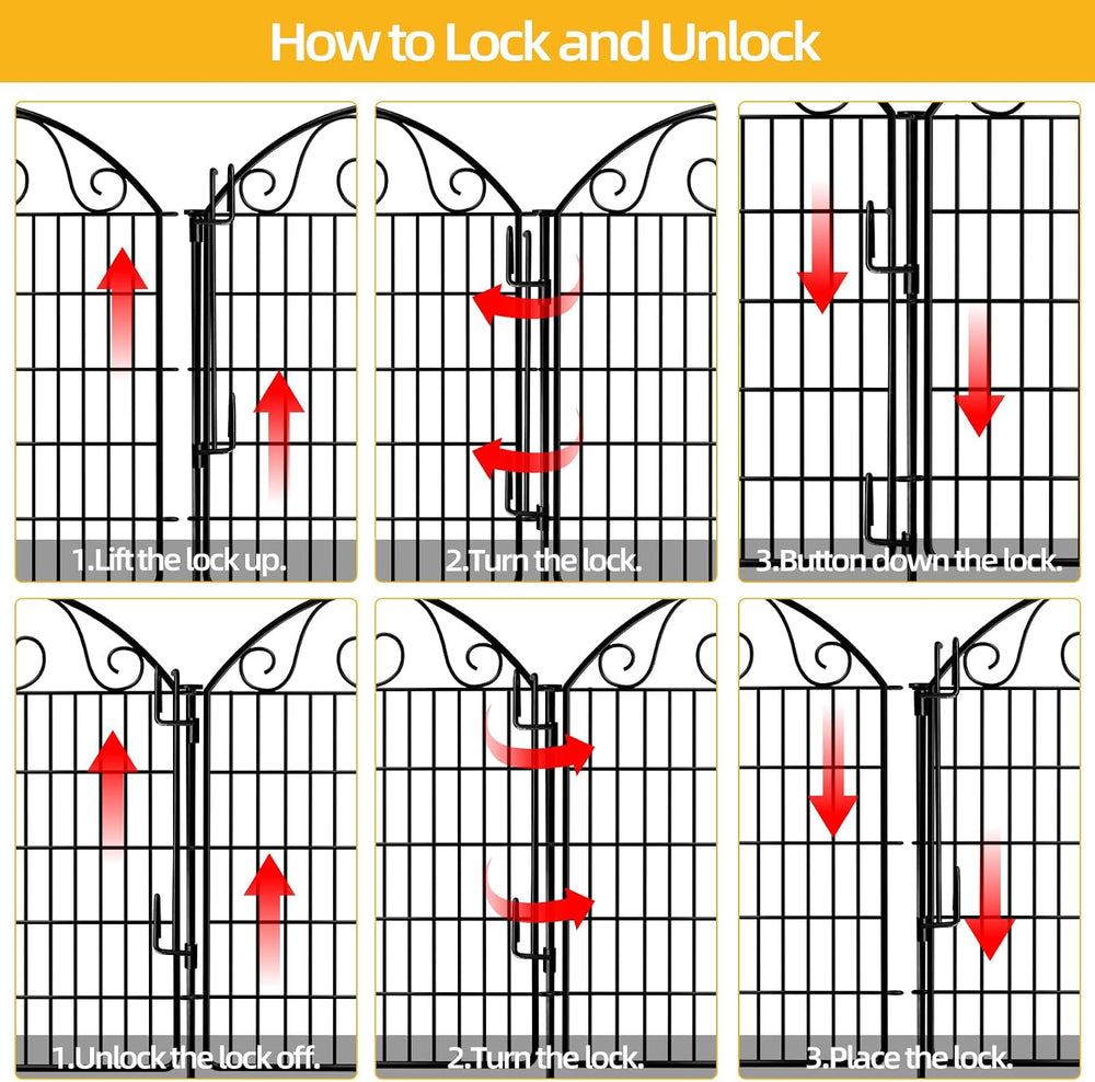 COLRASN 15 Panels No Dig Decorative Garden Dog Fence Outdoor for Yard, 33in(H...