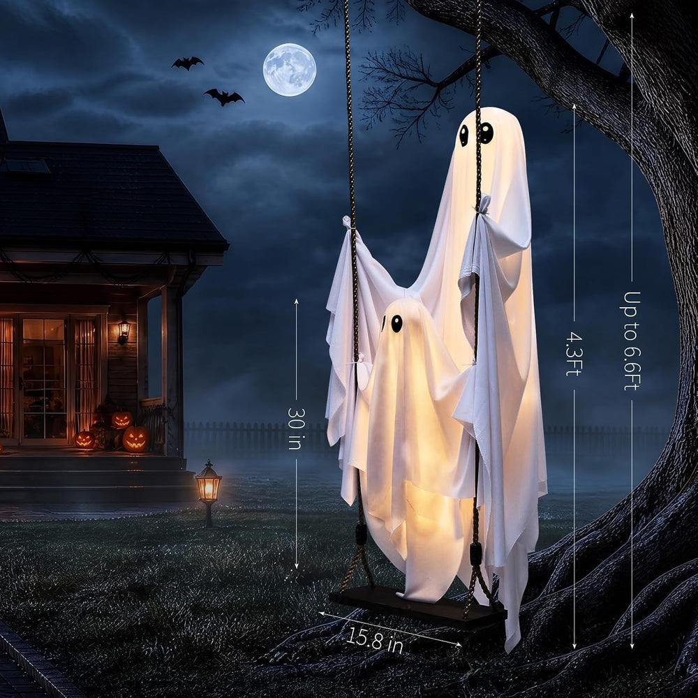 Halloween Decorations Outdoor, 5FT Swinging Ghost Hanging Decor