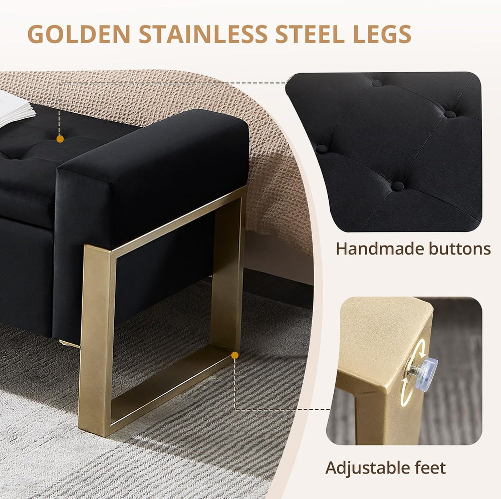 End of Bed Storage Bench, 67'' Benches for Bedroom Foot of Bed King S...