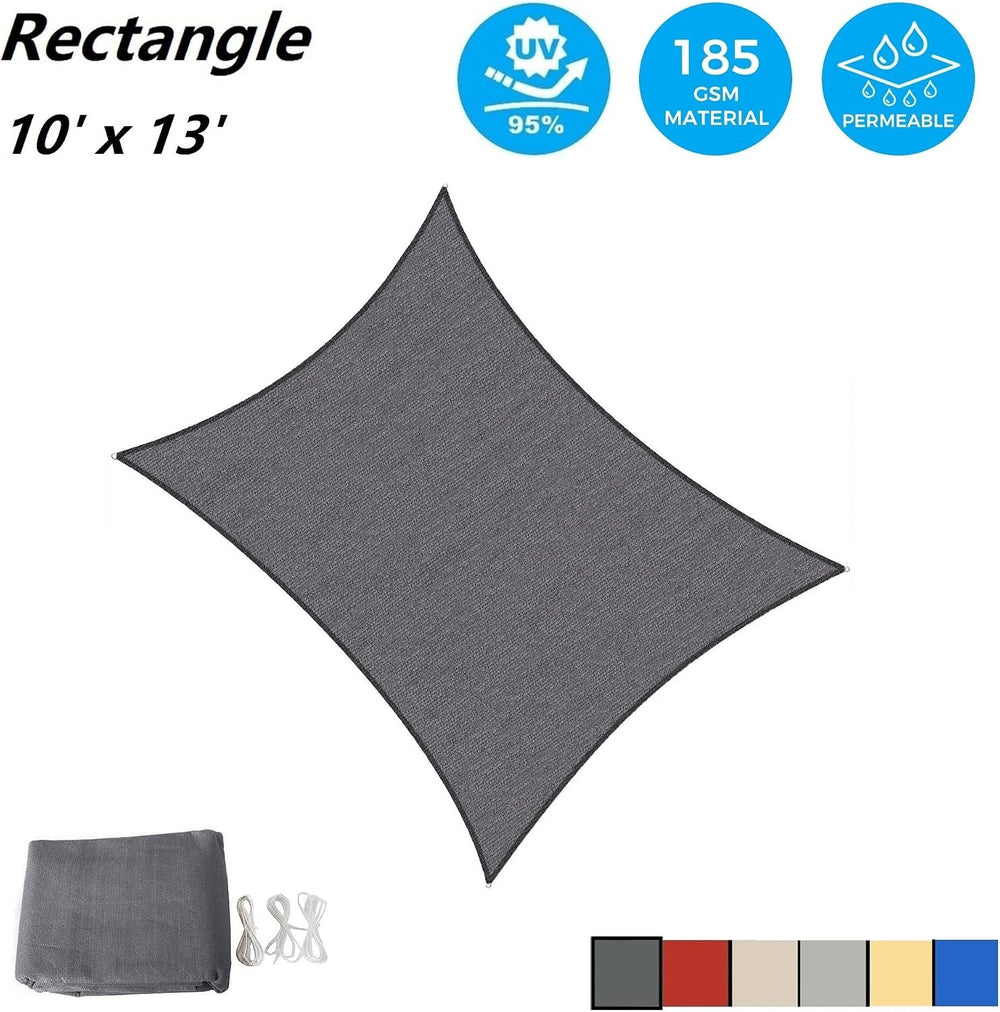 AsterOutdoor Sun Shade Sail Rectangle 10' x 13' UV Block Canopy for P...
