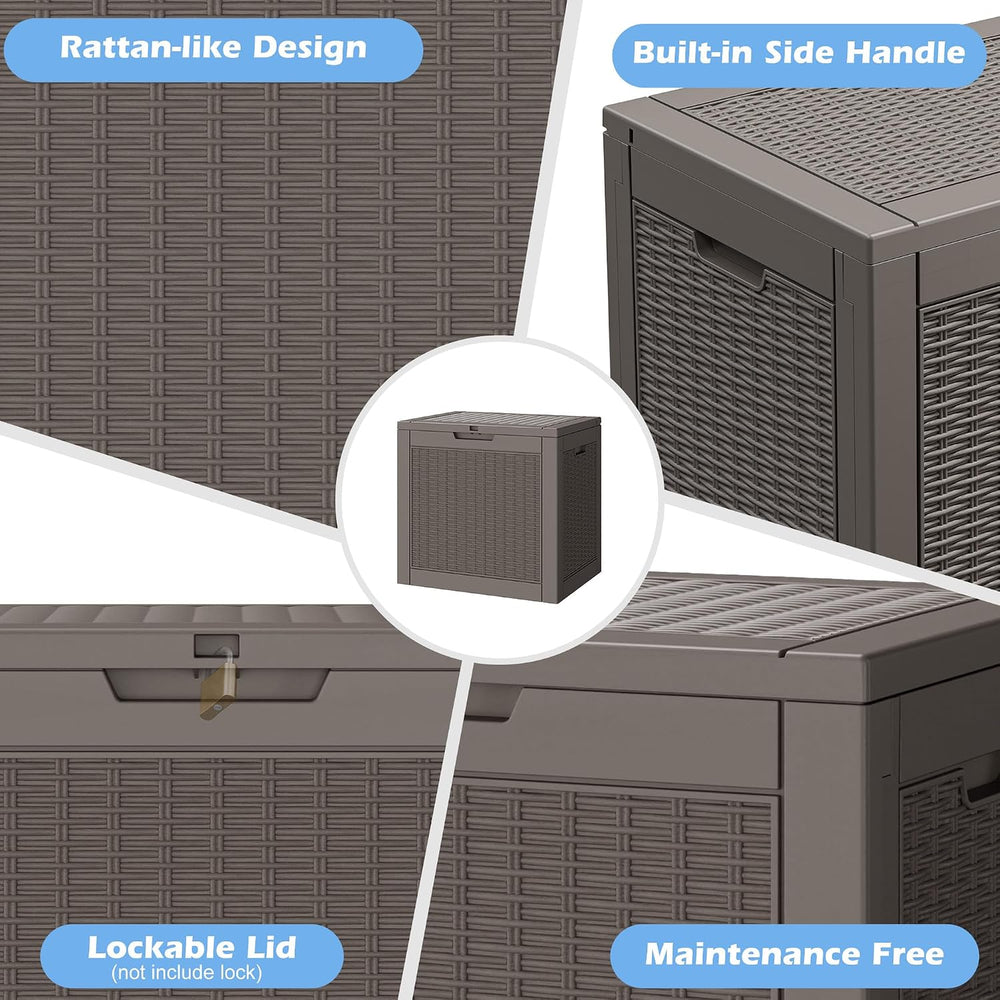 Outdoor Storage Box Waterproof, 31 Gallon Deck Box for Patio Storage