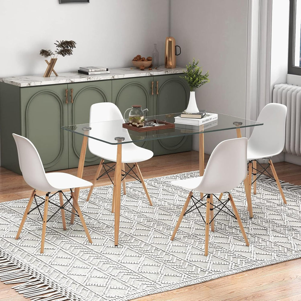 Tangkula Dining Table Set for 4, Modern Kitchen Table and Chairs, Glass Table...