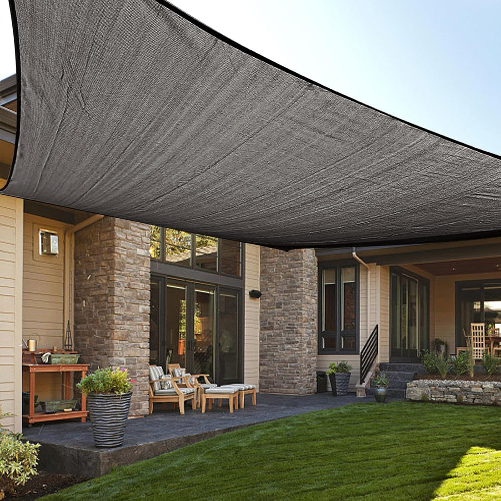 LOVE STORY 12' x 16' Rectangle Sun Shade Sail for Outdoor Patio, Dark...