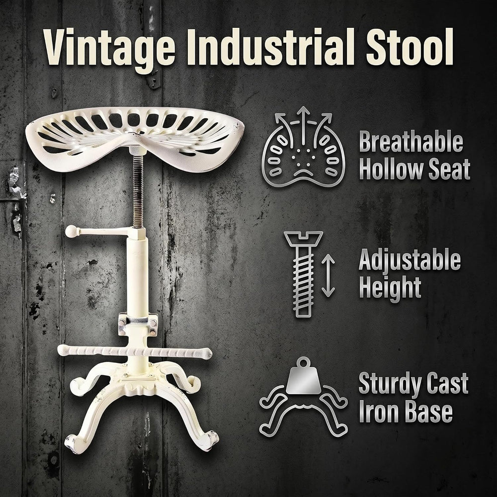 Rustic Industrial Farmhouse Tractor Seat Adjustable Height 21.65-27.56in Bar ...