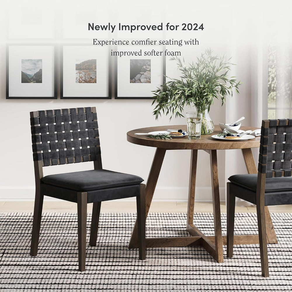 Nathan James Cohen 19 in. Wood Dining Chair, Mid-Century Modern Upholstered S...