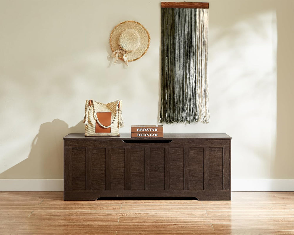 VANKILEY 51.2" Storage Chest Extra Large,Wooden Storage Bench(Espresso)