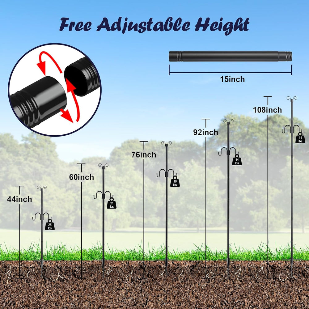 10FT String Light Poles 2Pack, 1.5 Inch Heavy Duty Poles for Outdoor String L...