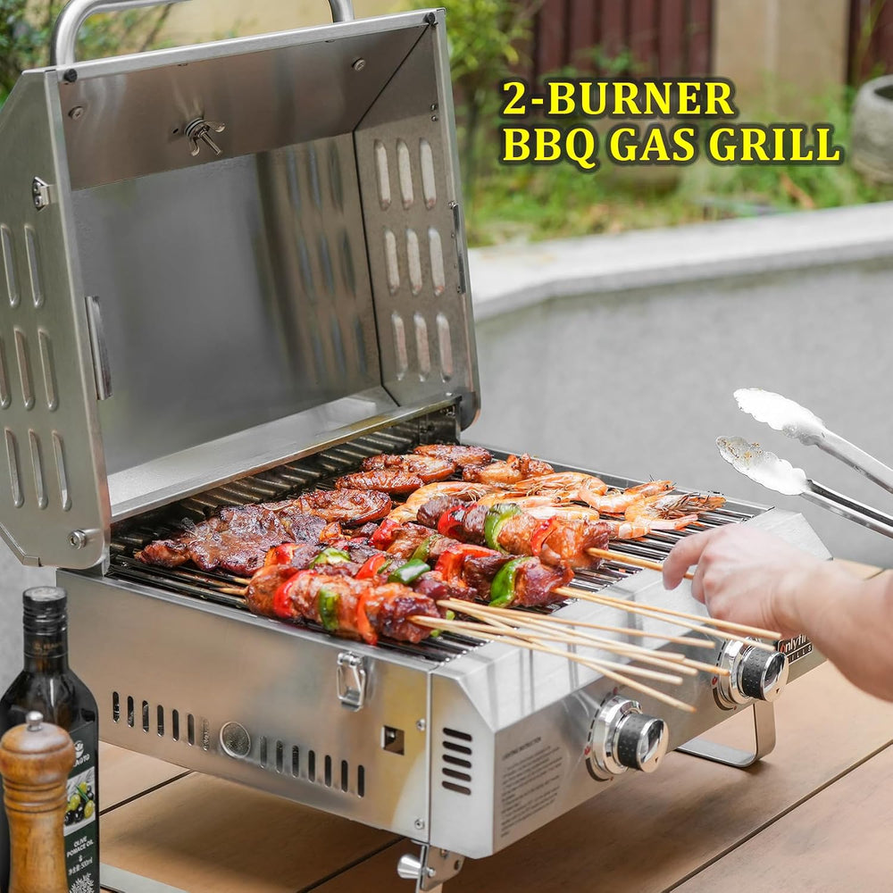 ONLYFIRE GRILLS Tabletop Gas Grill 2 Burners, Portable BBQ Grill, GS322