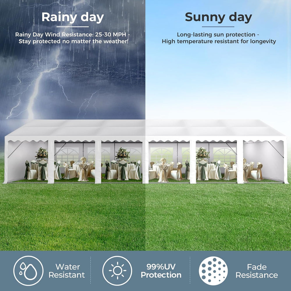 GREEN PARTY 20x40 ft Party Tent Heavy Duty, Outdoor Wedding Commercial Tent