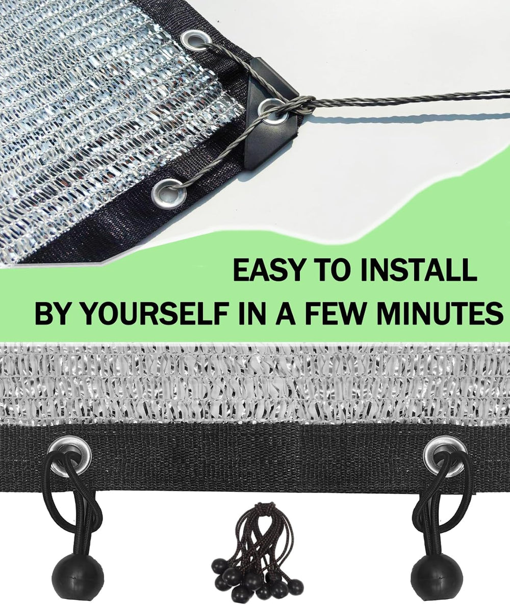 70% Reflective Aluminum Shade Cloth, Silver, 10 x 14 FT
