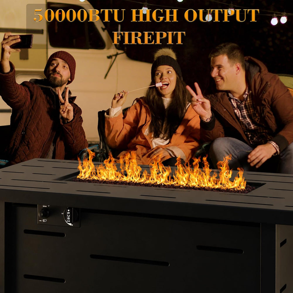 43 Inch Propane Fire Pit Table for Patio & Backyard, 50,000 BTU Steel Gas...