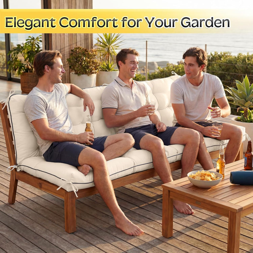 Oxford Fabric Swing Cushions with Backrest & Tie Straps for Patio Bench