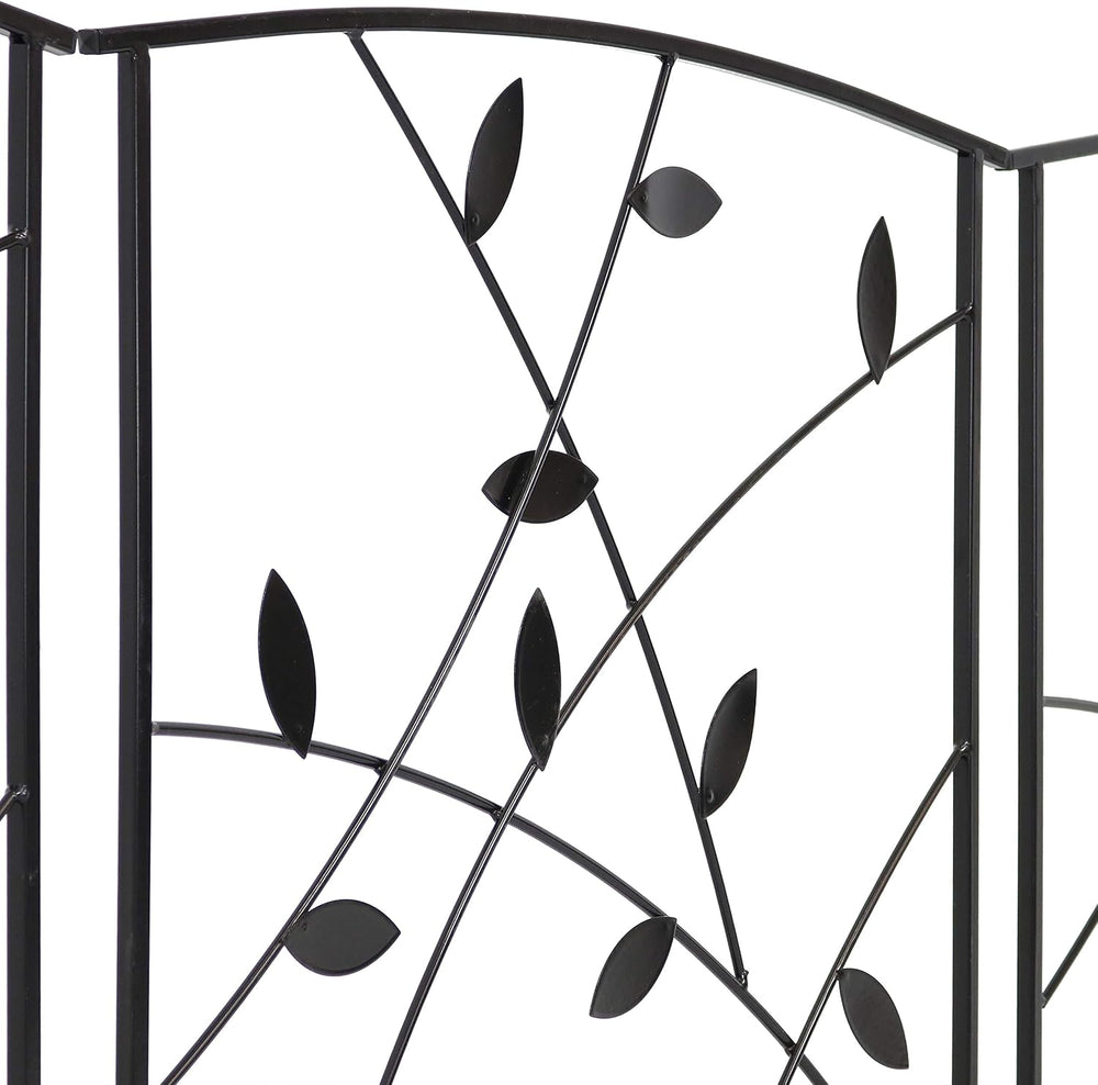 Sunnydaze No Dig Decorative Garden Fence Border, 5 Panels, 10' Total, Black