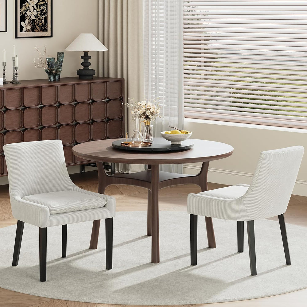 MALOL Dining Chairs Set of 4, Upholstered Corduroy Dining Room Chair with Woo...