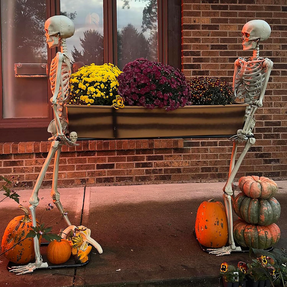 Quntis Halloween Skeleton Outdoor Decorations - 5ft Posable Skeletons Carryin...