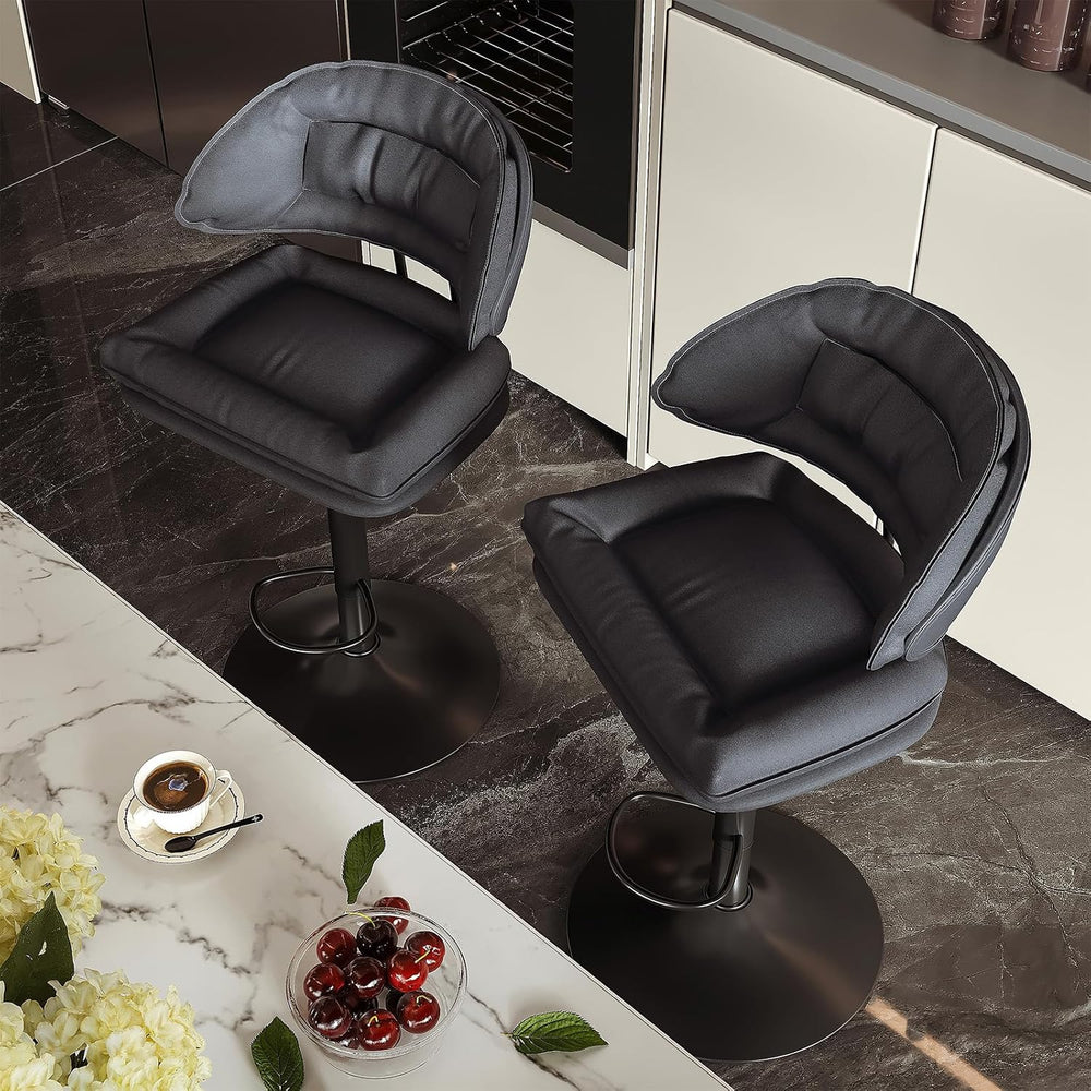 Nalupatio Modern Bar Stools Set of 2, Spacious Ergonomic Double-Layer Cushion...
