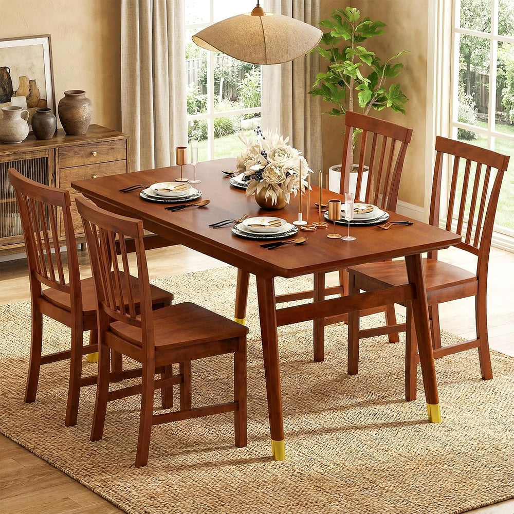 GIANTEX Wood Dining Chair Set of 2, Farmhouse Wooden Dining Side Chair with H...