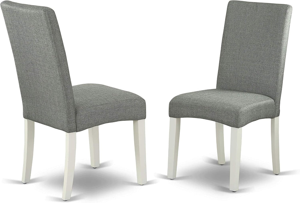 East West Furniture DLDR5-LWH-07 5 Piece Dining Set, Linen White Finish