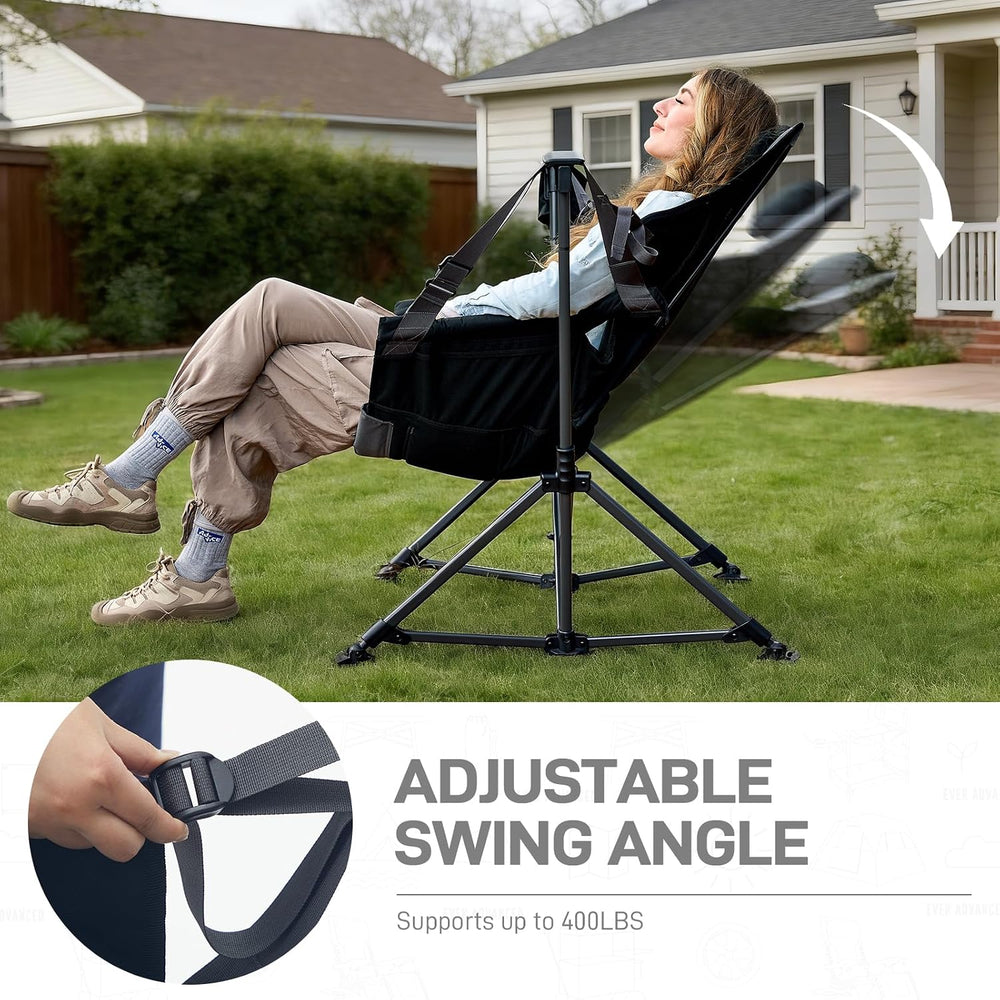 EVER ADVANCED Padded Oversized Hammock Camping Chair, Compact Heavy Duty Swin...