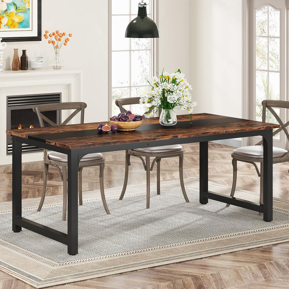 Tribesigns 71"x31.5" Dining Table, Industrial Kitchen Table for 6-8...