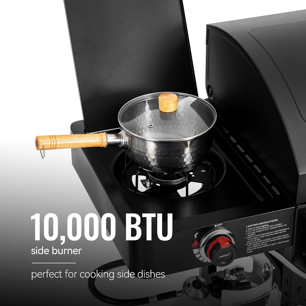 ZH3005Y 2-Burner Gas & Charcoal Grill Combo with Offset Smoker
