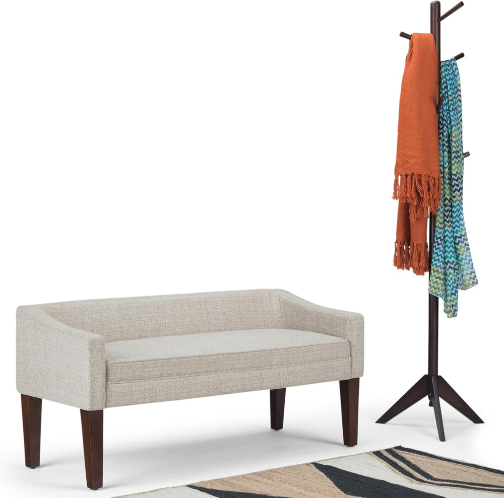 SIMPLIHOME Parris 50" Wide Upholstered Bench in Platinum