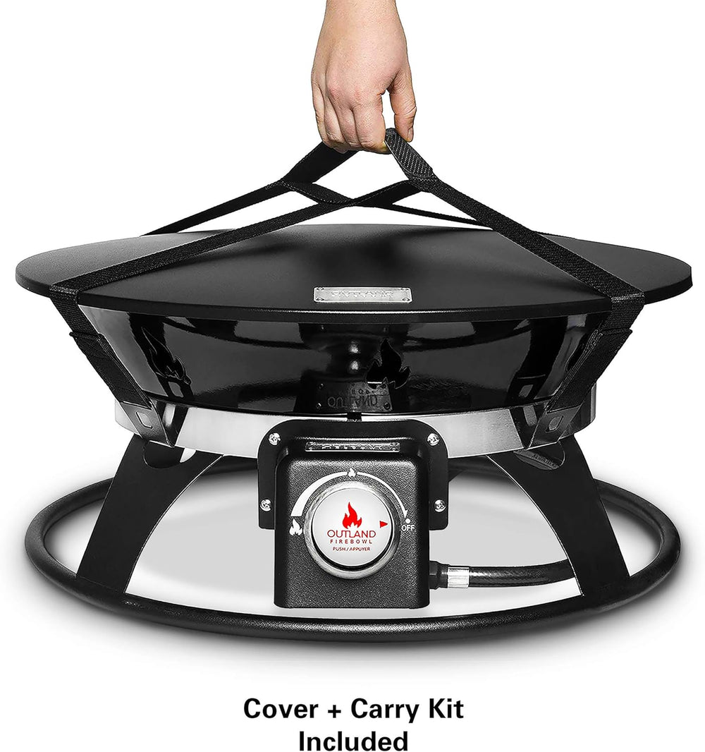 Outland Living Portable Propane Fire Pit, 21-inch, 58,000 BTU with Fire Pit C...