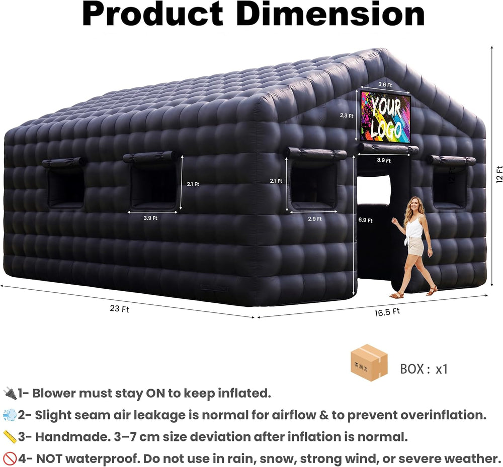 23×16×12Ft Inflatable Nightclub, Blow up Party Tent with Blower for Adult