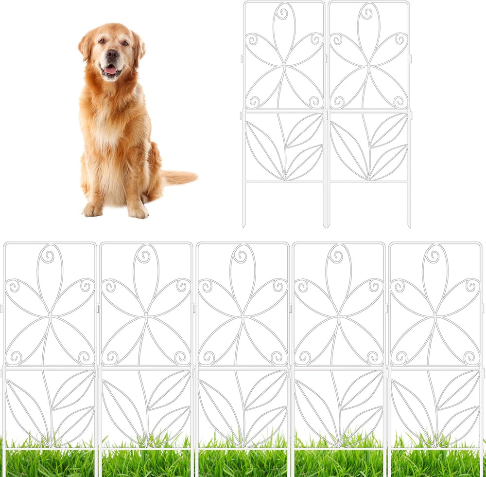 ShopLaLa Garden Fence (10 Panels) 12.5inx31in White Metal Wire Fences