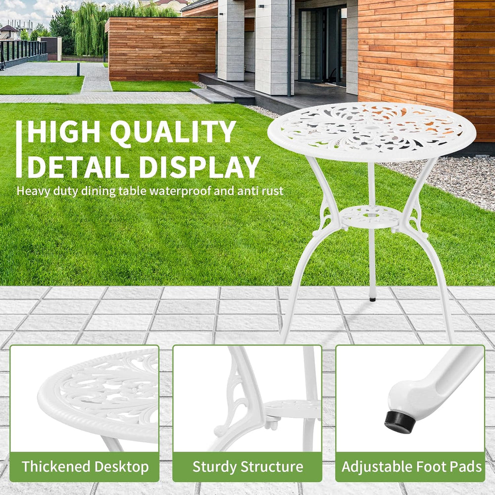 Patio Bistro Set 3 Piece Cast Aluminum Outdoor Bistro Set, Rust Resistance Bi...