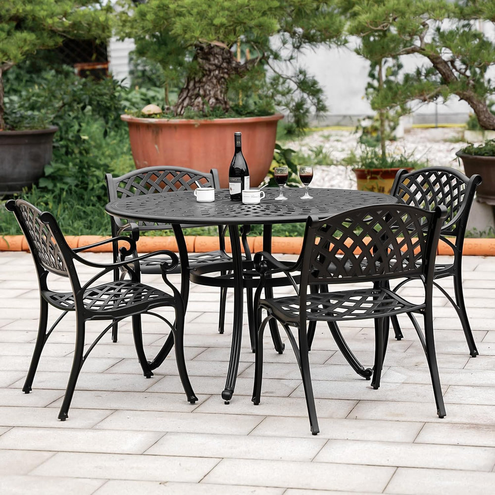 Aluminum Patio Chairs Set of 4, Metal Outdoor Chairs, Patio Dining Chairs wit...