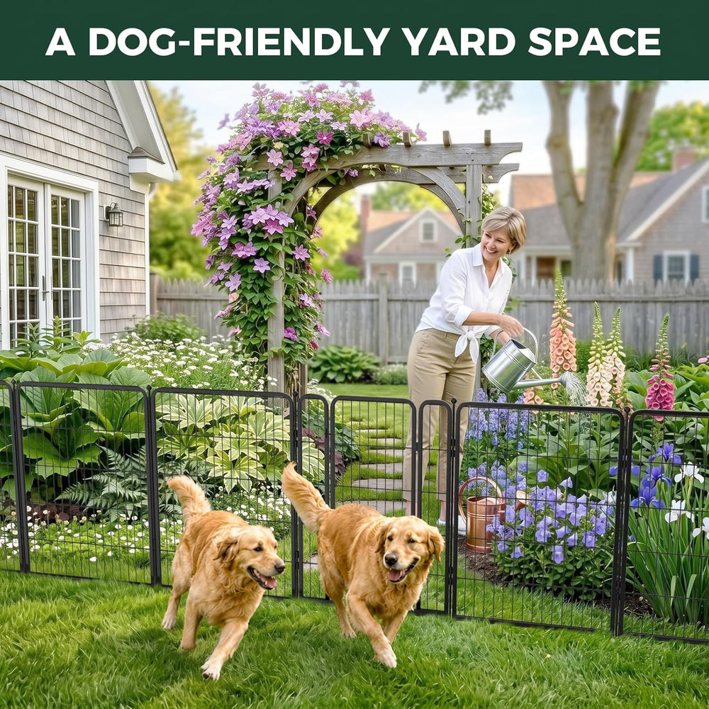 FXW No Dig Garden Fence, Outdoor for Yard, 40in(H) x 36.4ft(L), 16 Panels