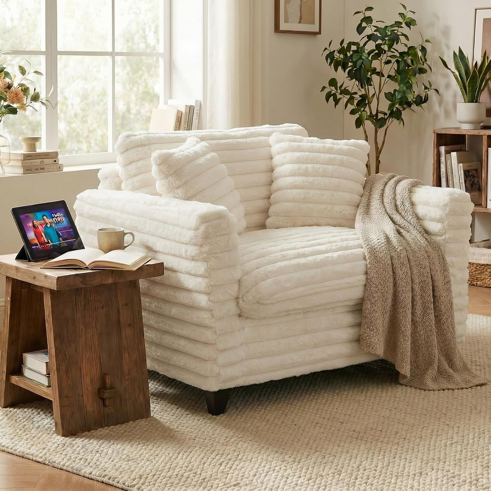 ERYE Oversized Corduroy Upholstered Accent Chair Comfy Reading Sofa Chair for...