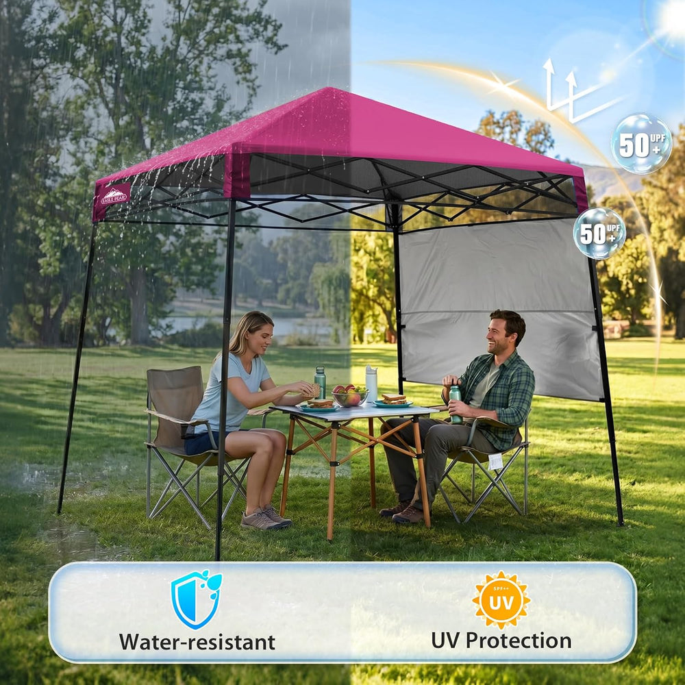 EAGLE PEAK 8x8 Pop Up Canopy Tent, Compact Backpack Canopy, Pink