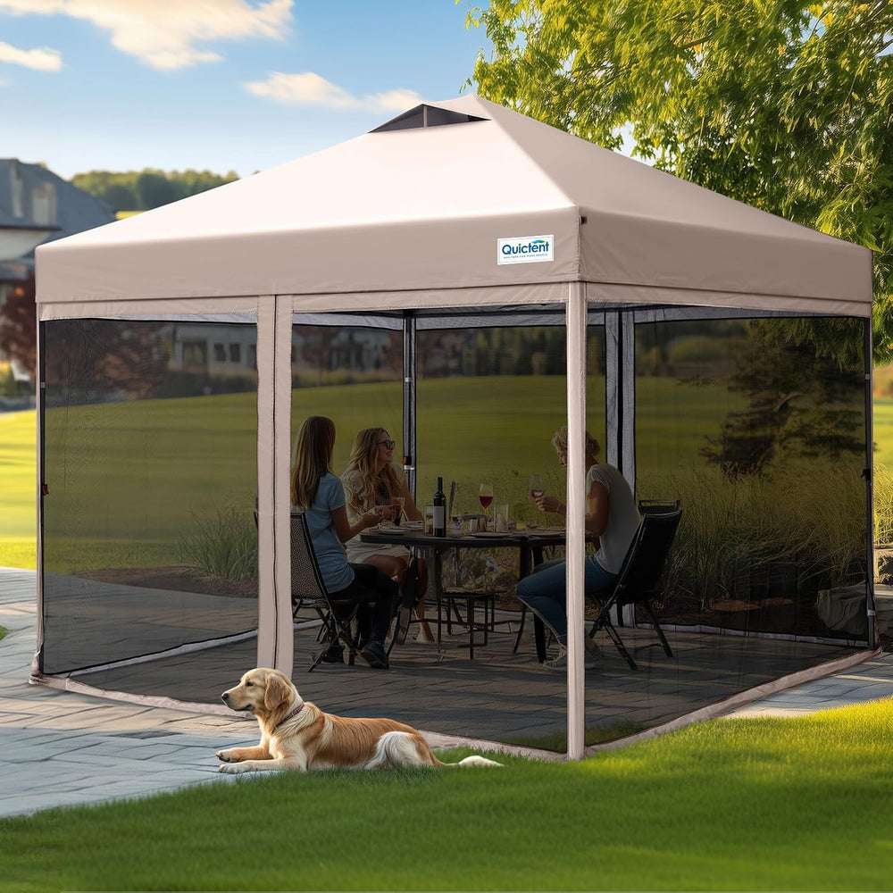 Quictent 8'x8' Pop up Screened Canopy Tent with Mosquito Netting