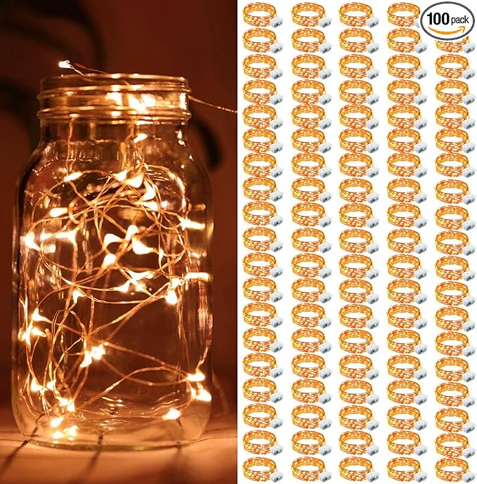 ZGWJ 100 Pack Fairy Lights Battery Operated, 7ft 20 Mini LED Fairy String Lig...