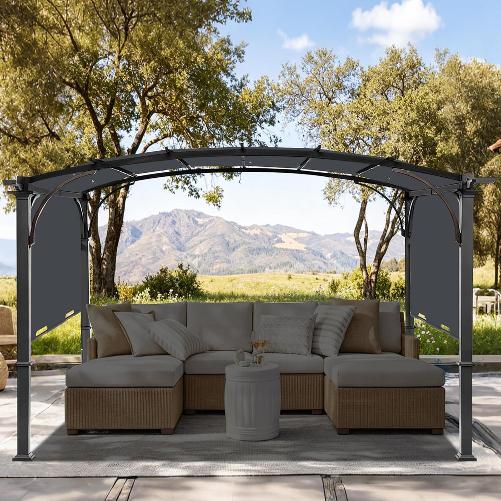 slashome 200 x 103 Pergola Replacement Canopy, Fits L-PG152PST-B, Dark Gray