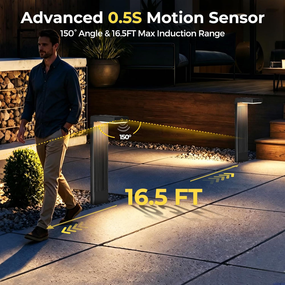 COXSENI Motion Sensor Solar Pathway Lights Outdoor,6 Working Modes,4 Pack