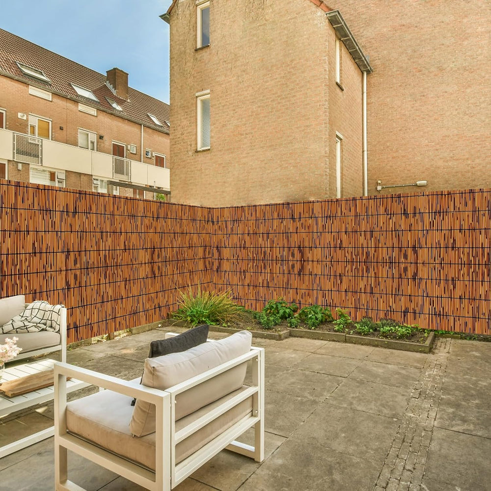 KOIUEYW Bamboo Reed Fencing, Light Russet Bamboo Fence Rolls 4 Feet High, Dec...